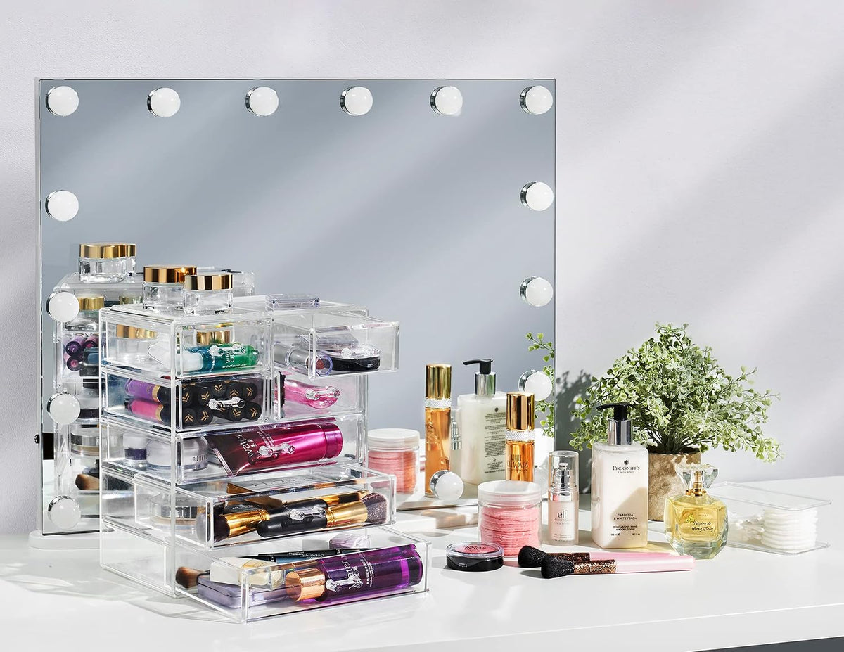Sorbus 7-Drawer Makeup Organizer with Small & Wide Drawers (Clear)