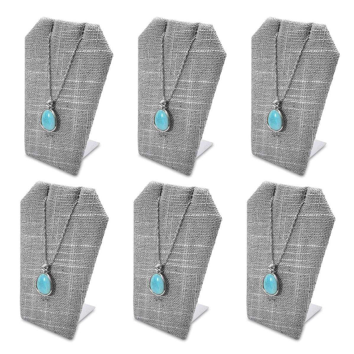 MOOCA 6-Piece Linen Earring Display Stands for Jewelry Display