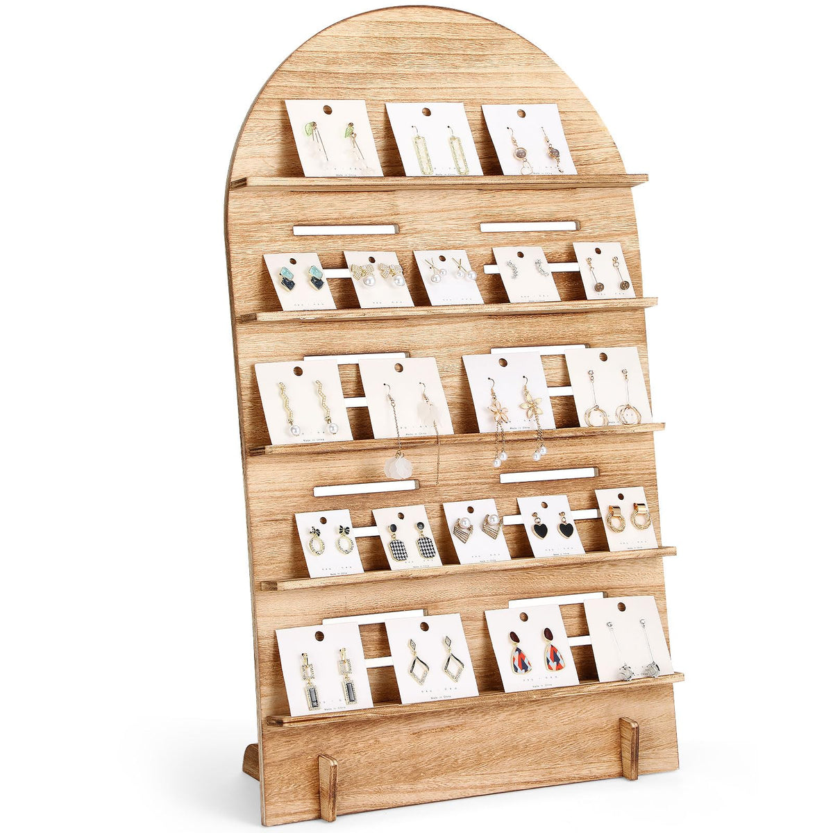 DoubleFill 5 Tier Wooden Earring Display for Vendor