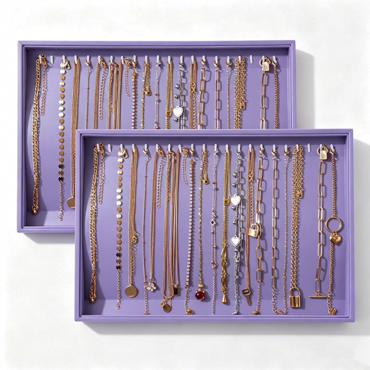 Large Velvet Jewelry Tray Display Drawer Inserts 2 Pack