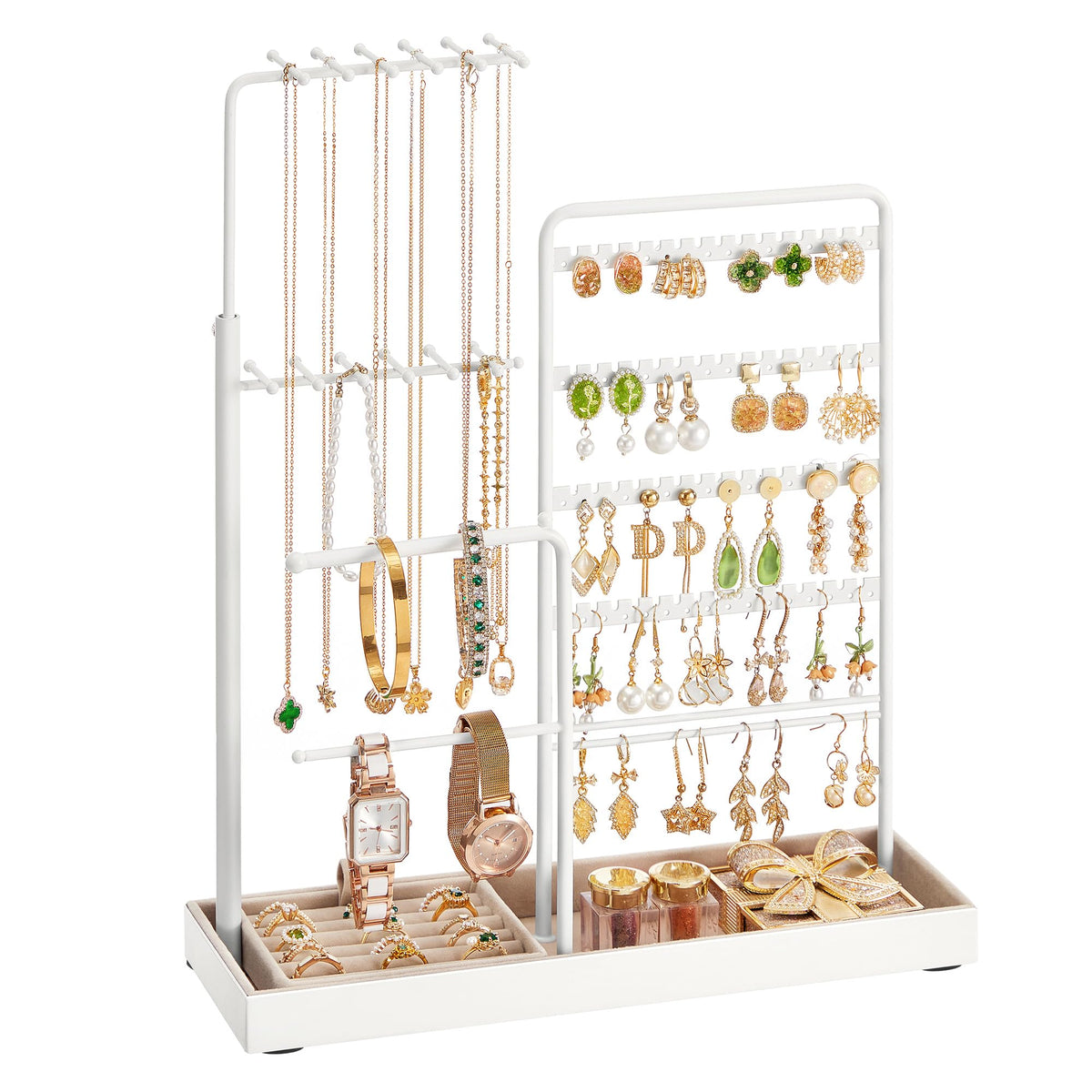 SONGMICS Jewelry Holder, 12.1 to 18.7 Inches Height Adjustable Stand