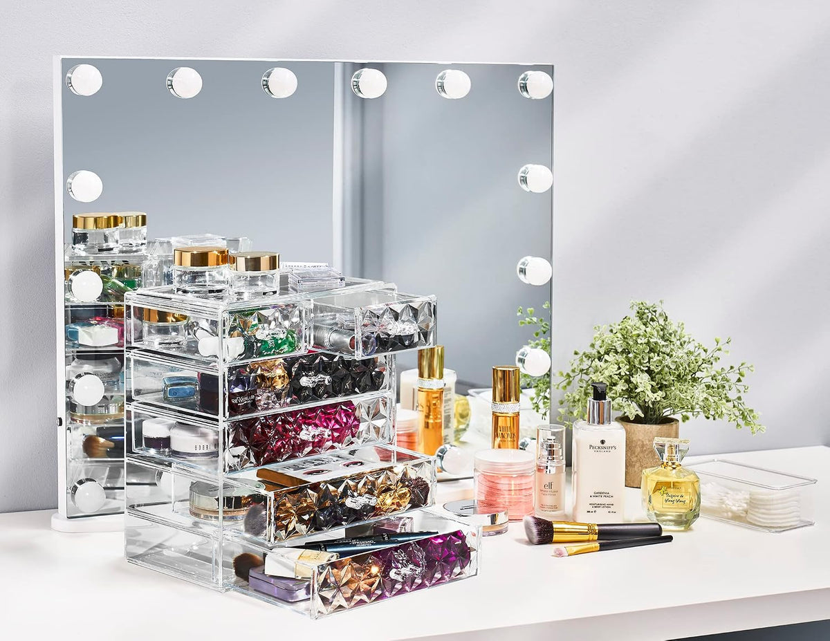 Sorbus 6-Drawer Makeup Organizer with Small & Wide Drawers (Diamond)
