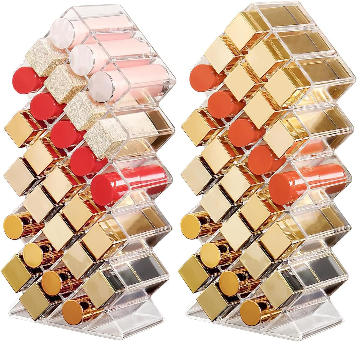 Lipstick Organizer,56 Lip Slots Acrylic Lipstick Holder,