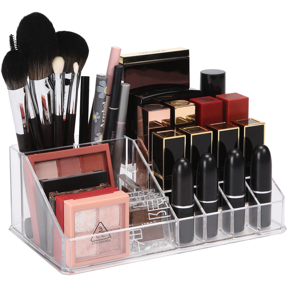 Sea Team 3-Tier Stackable Clear Acrylic Makeup Organizer with Drawers