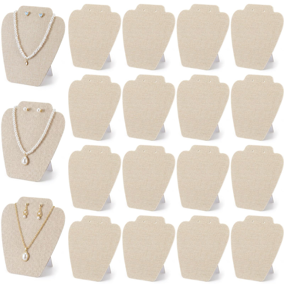 Wenqik 24 Pcs Necklace Display Stand Bust Black Velvet Jewelry Holder