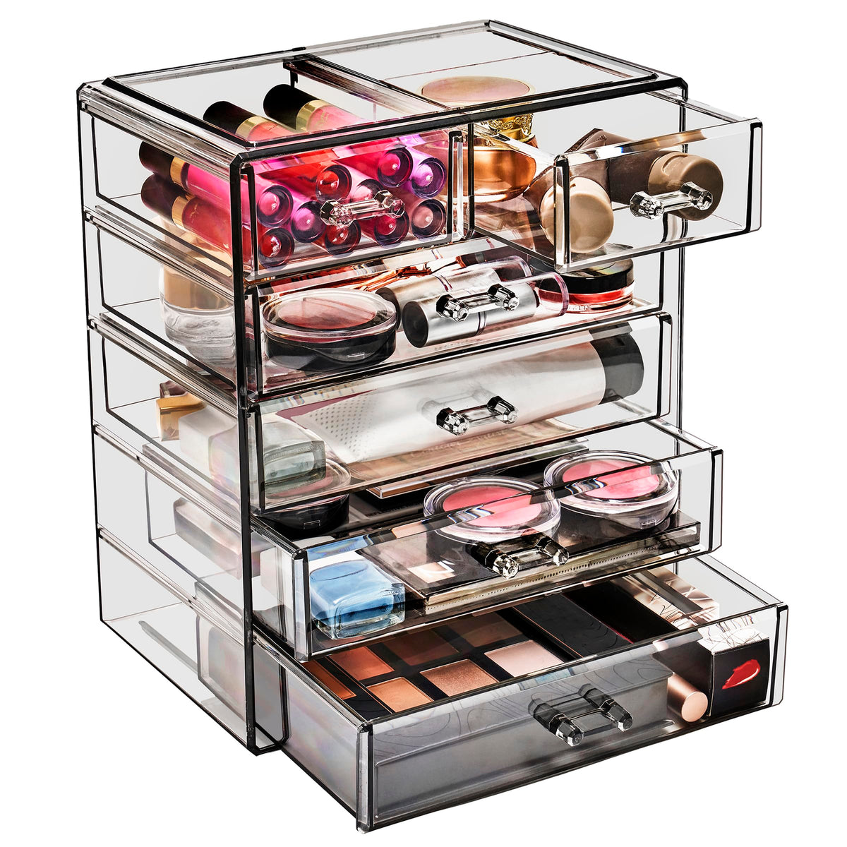 Sorbus 7-Drawer Makeup Organizer with Small & Wide Drawers (Clear)