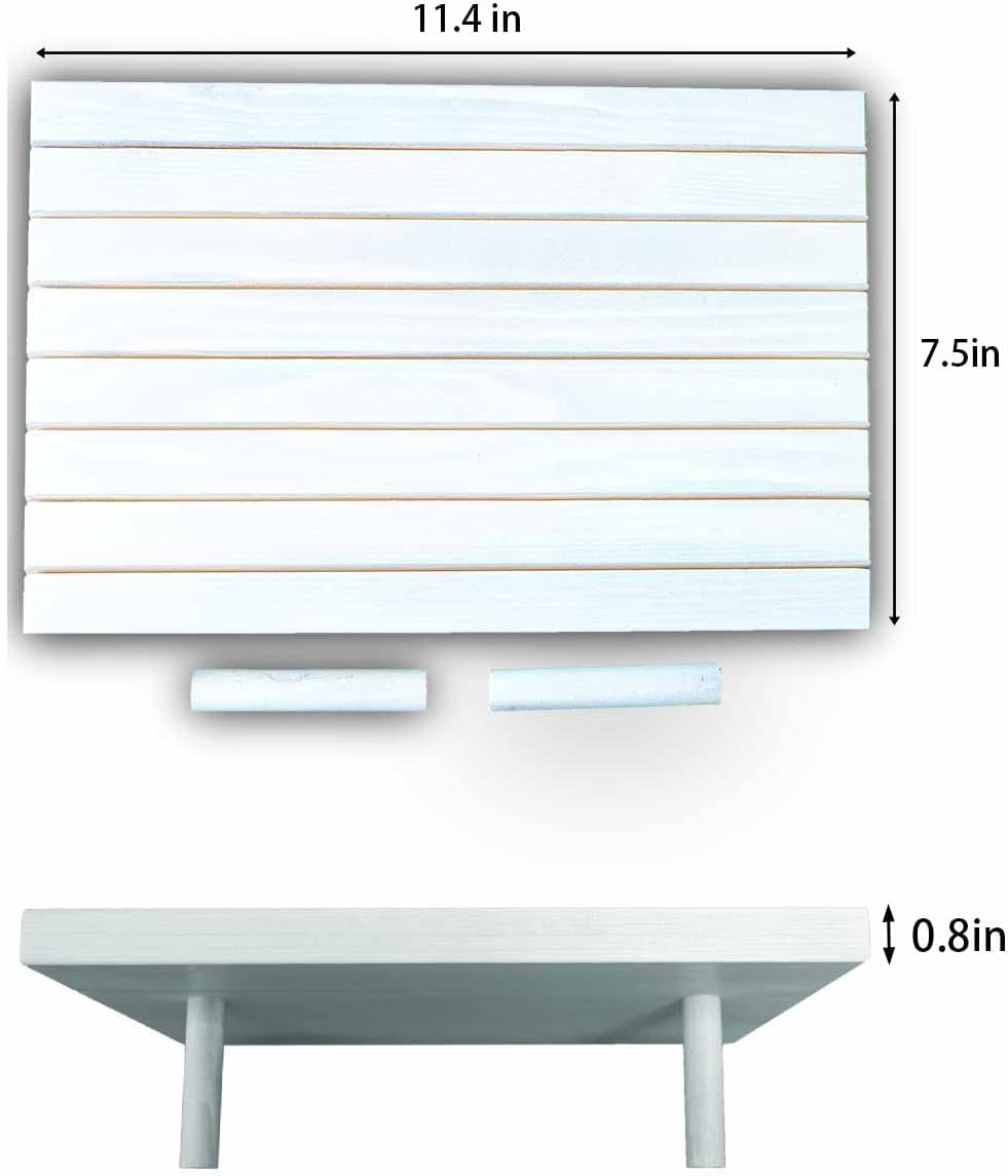 2pcs Wooden Portable Earring Card Display Stand For Vendors White