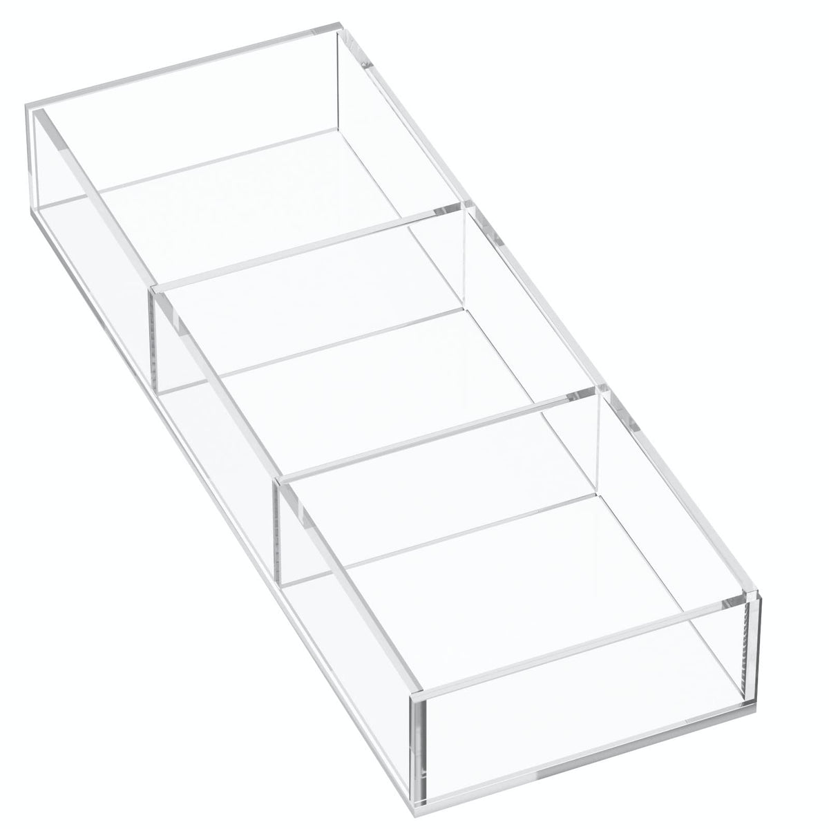 HIIMIEI Acrylic Drawer Organizer, 6 Section Clear Makeup Tray Organizer for Drawer Office Bedroom(11.8x11.8 inch)