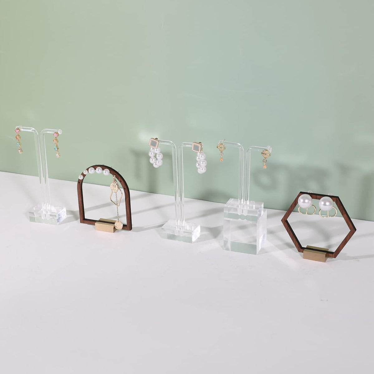 9pcs acrylic t bar earring display stand for show, 3 sets hanging holder online business, transparent jewelry Photography Props【Acrylic Earring T Stand-9pcs 】, A2/T Stand-3 sets ( 9pcs)