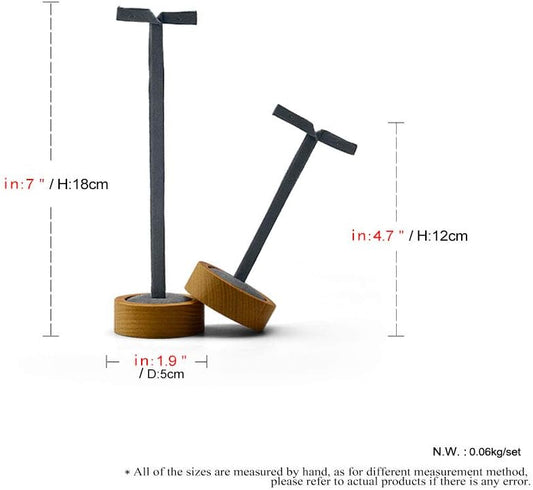 2 Pcs Solid Wood Earring Display Stands Showcase