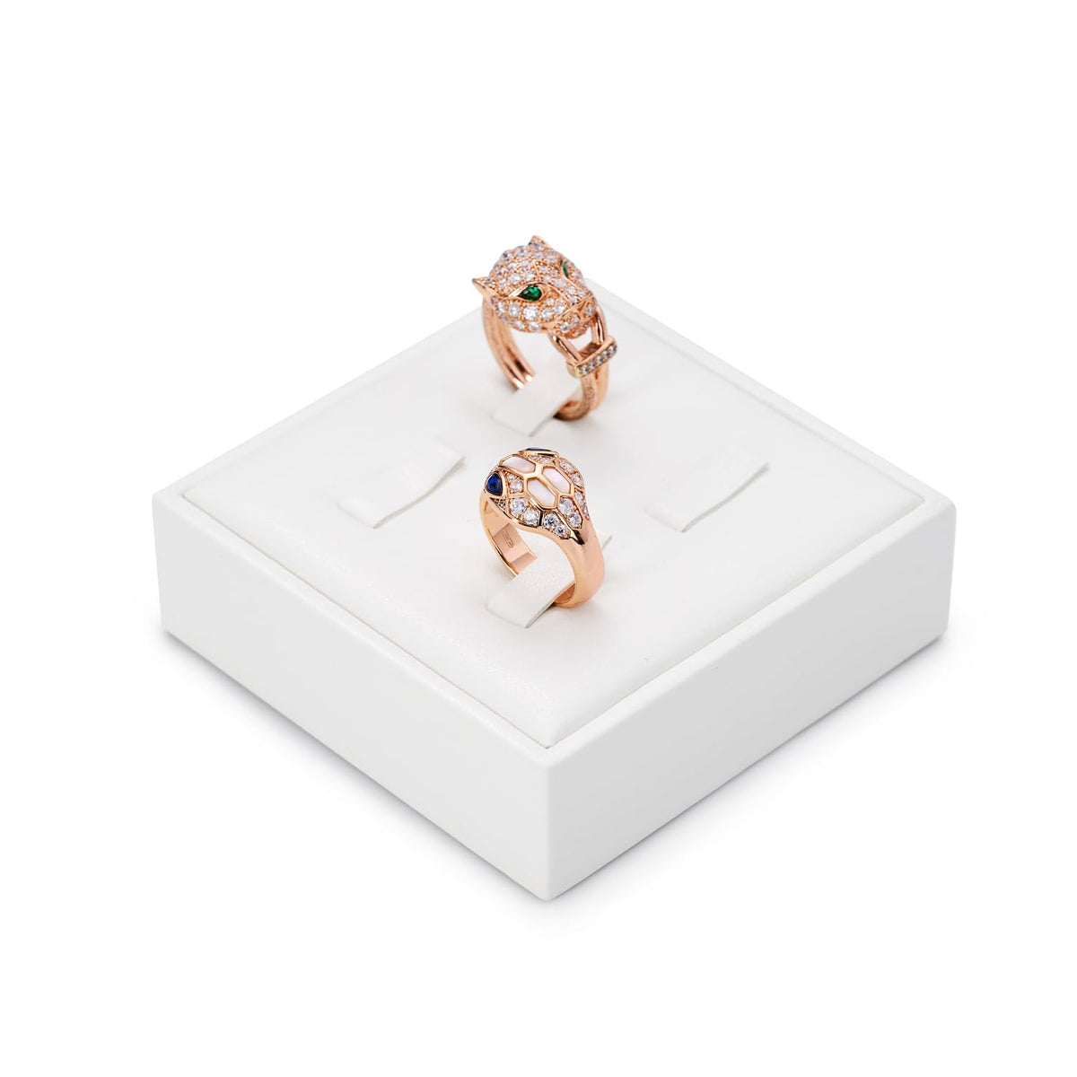 White PU Leather Earring Stud Display Stand