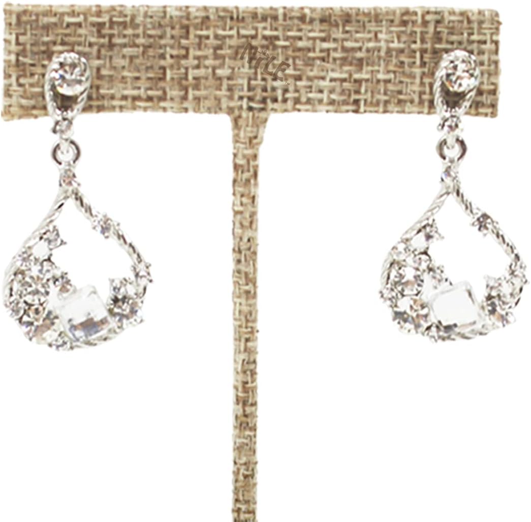 Ikee Design 6Pcs Set Earring Stand Display 3 sizes Ht., Natural Linen