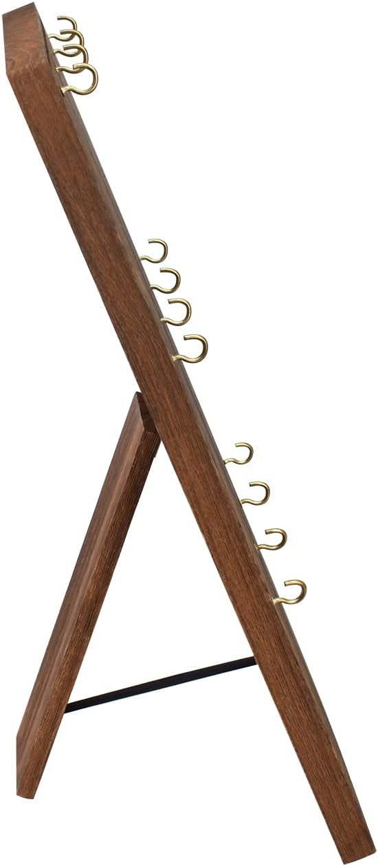 Ikee Design Wood Jewelry Display with 12 hooks, Earring keychain Stand