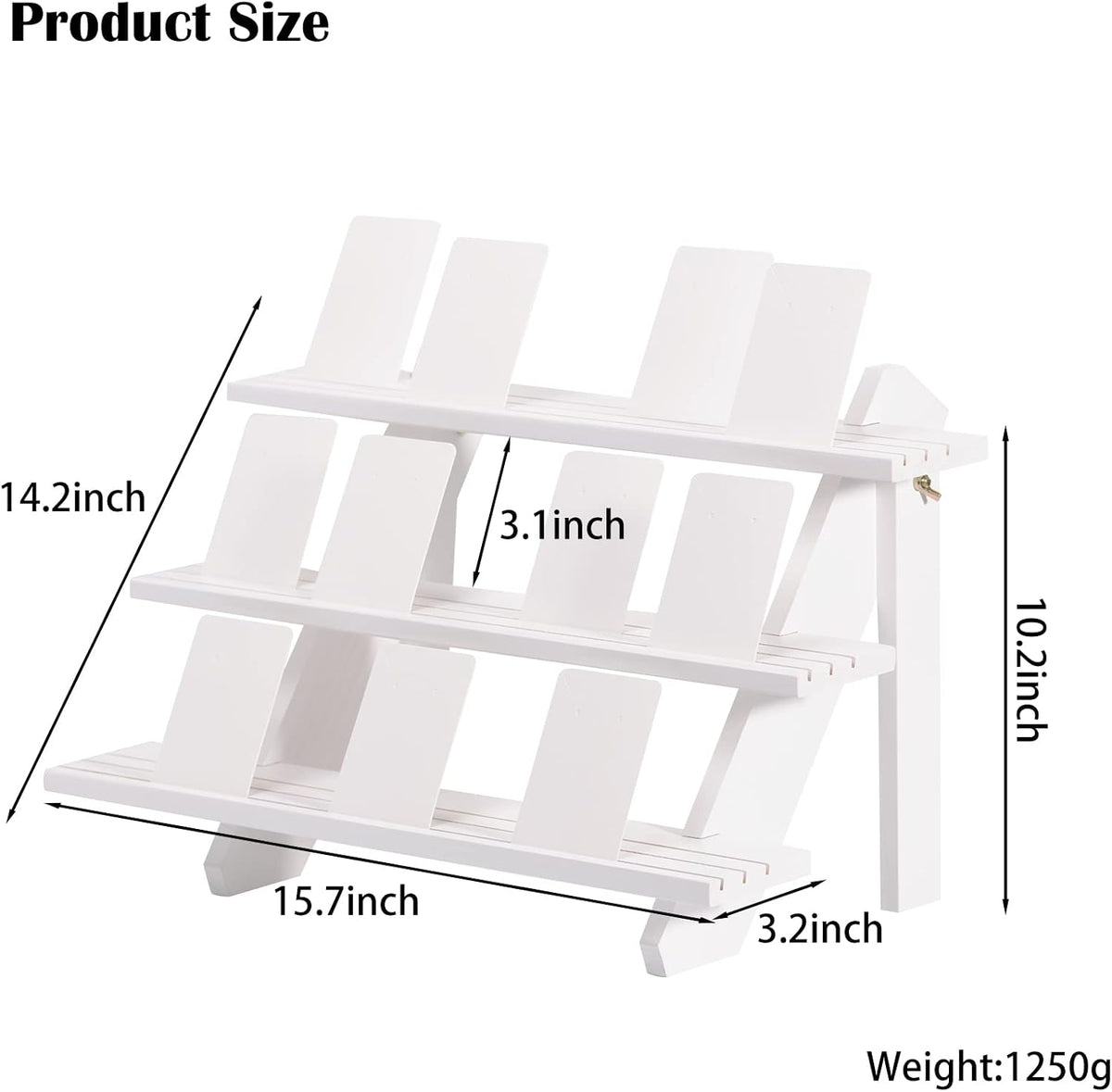 ZYP 3-Tier Wood Earring Display Stand for Selling,Portable Jewelry Display