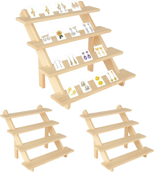 Acrux7 2 Pack 4 Tier Earring Display Stands Jewelry Display for Vendors