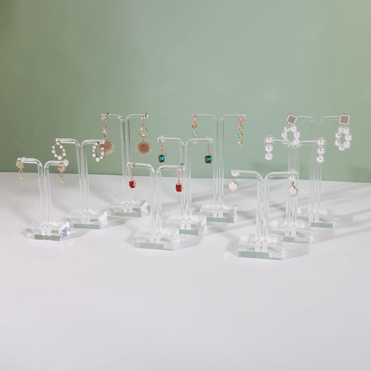 9pcs acrylic t bar earring display stand for show, 3 sets hanging holder online business, transparent jewelry Photography Props【Acrylic Earring T Stand-9pcs 】, A2/T Stand-3 sets ( 9pcs)