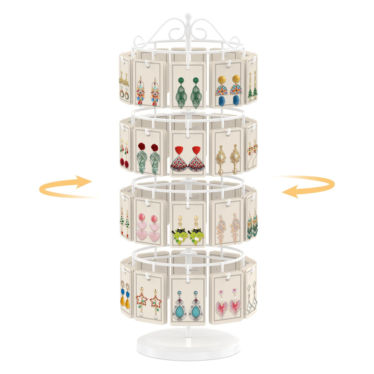 EsLuker.ly Earring Holder Organizer Rotating Display Tree Stand, Black