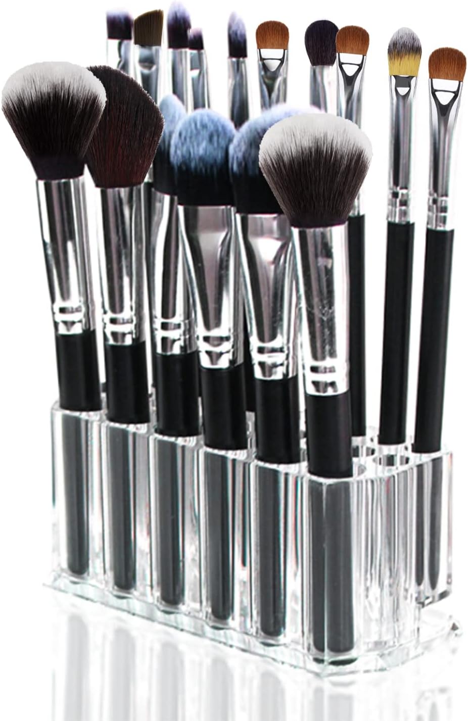 Foraineam 3 Pack Acrylic Eyeliner Lip Liner Holder Organizer, 26 Slots Makeup Brush Pencil Organization Container, Clear Cosmetic Storage Display Holder