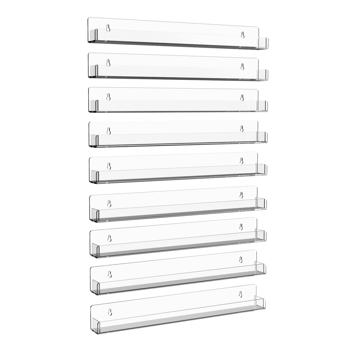 6 Pack Clear Acrylic Nail Polish Rack 15" L x 1.6" W x 2" H