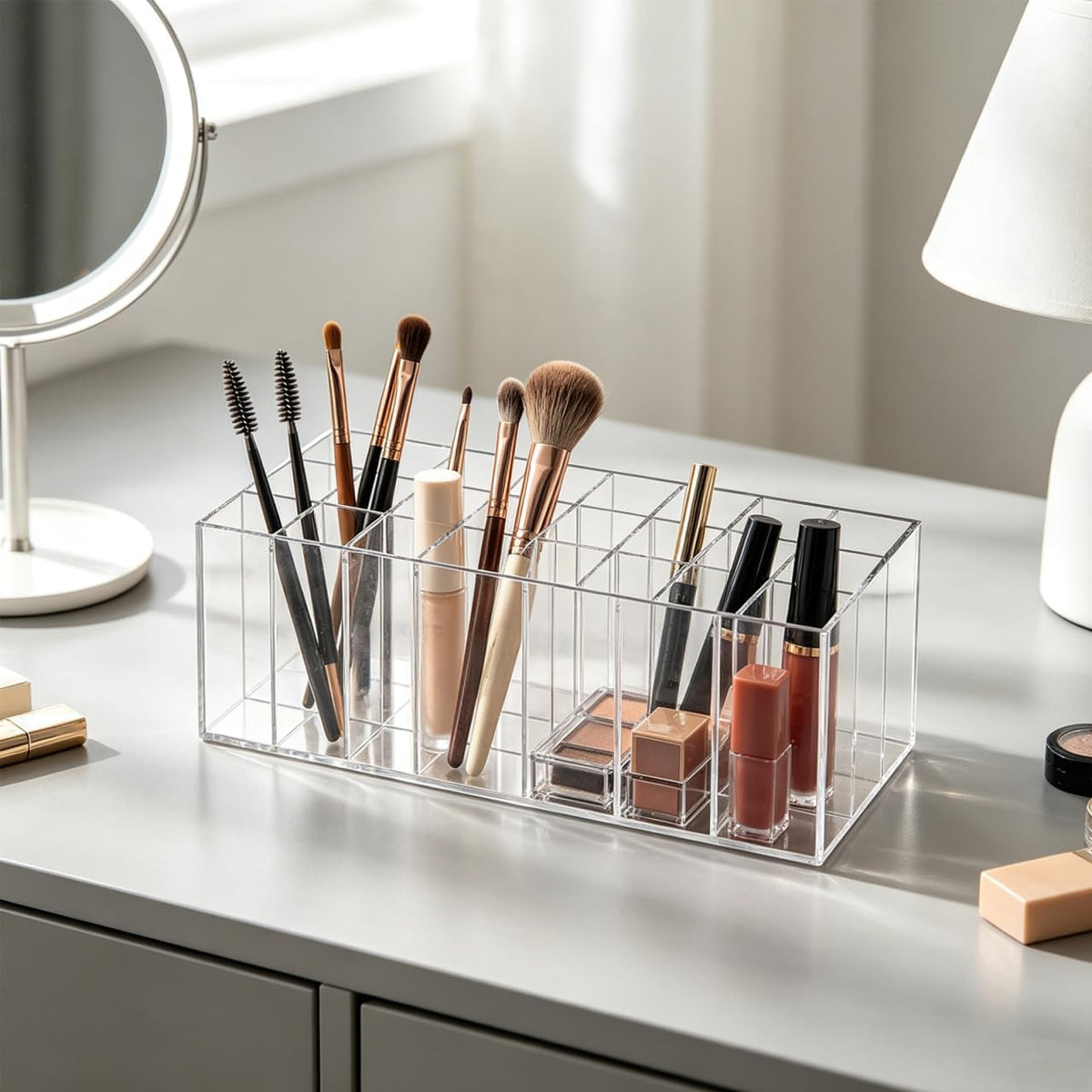 balacoo 24 Slot Lipstick Holder Display Rack for Vanity Countertop
