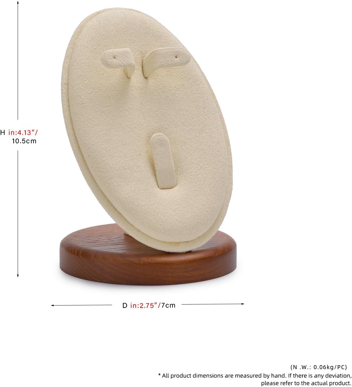 Beige Solid Wood Minimalist Earring & Ring Jewelry Display Stand