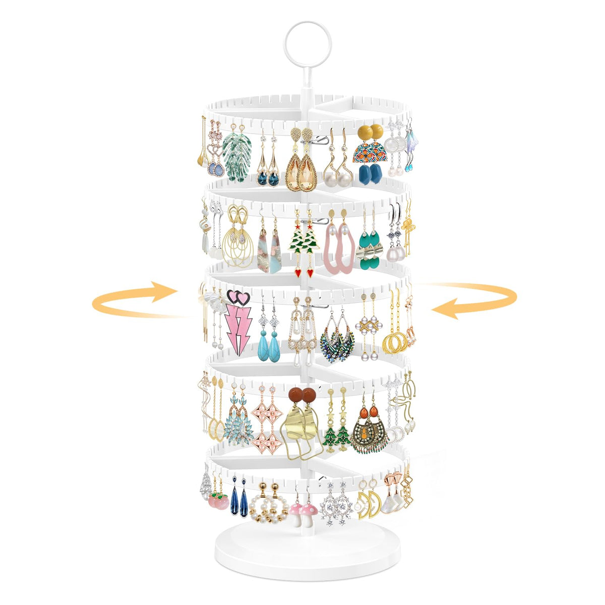 EsLuker.ly Earring Holder Organizer Rotating Stud Display Tree Rack, 6 Tier