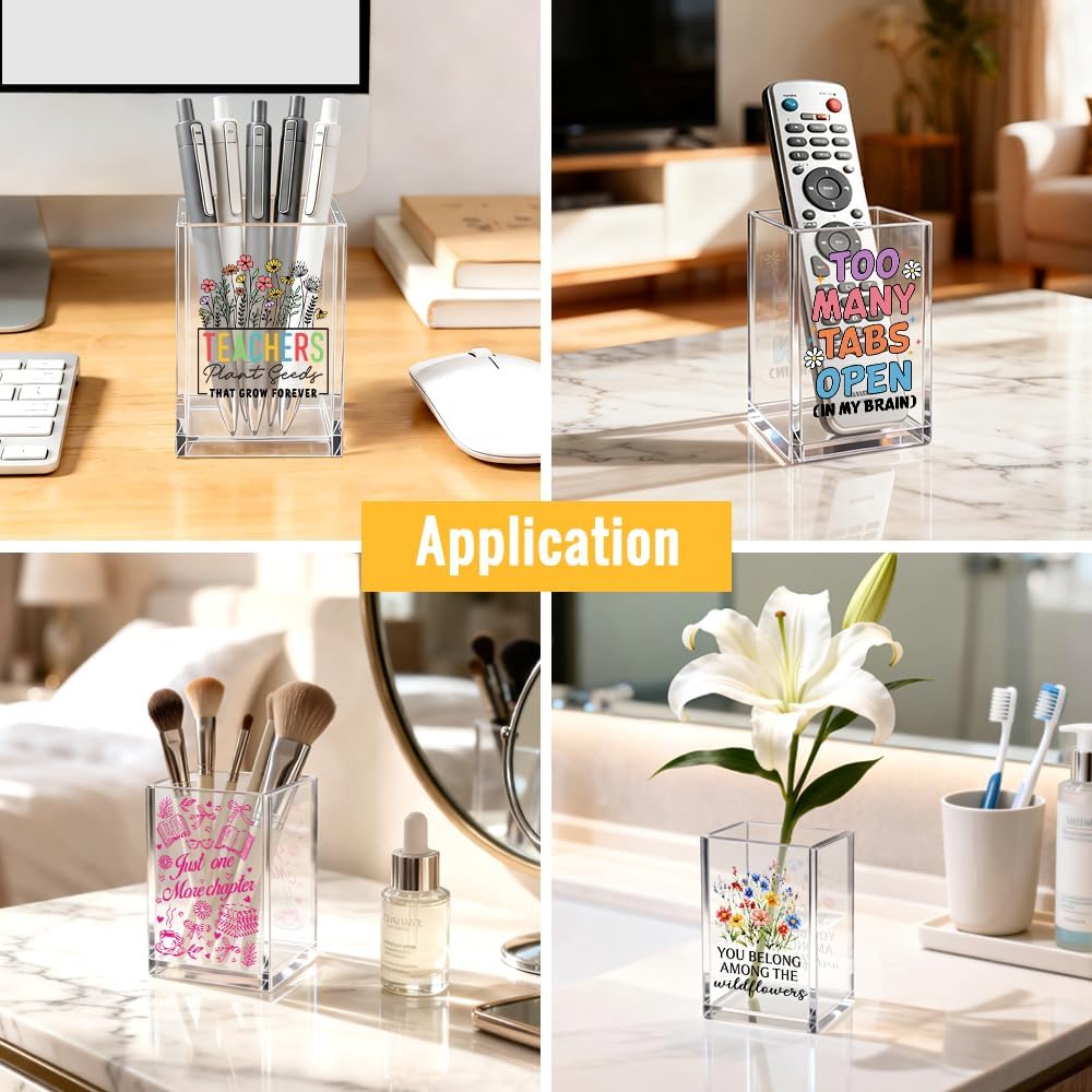 We're All In This Together Cute Office Pen Holder for Desk, Funny Dumpster Fire Response Team 2 Pack Acrylic Cosmetic Pencil Pen Post it Holder Cup, Office Gifts for Coworker, Team Gifts