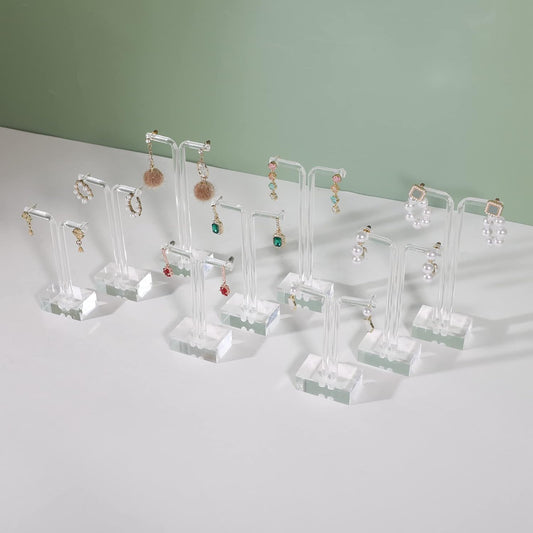 9pcs acrylic t bar earring display stand for show, 3 sets hanging holder online business, transparent jewelry Photography Props【Acrylic Earring T Stand-9pcs 】, A2/T Stand-3 sets ( 9pcs)