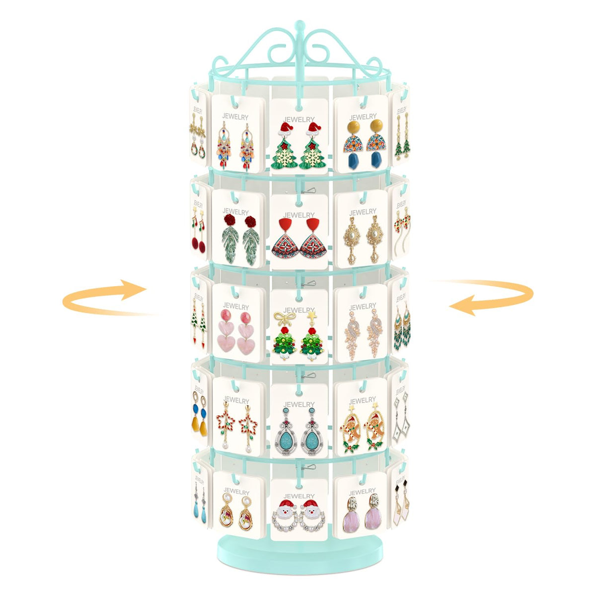 EsLuker.ly Earring Holder Organizer Rotating Display Tree Stand, Black