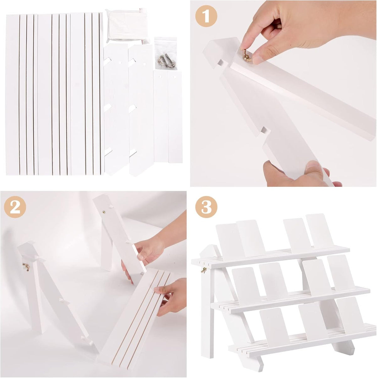 ZYP 3-Tier Wood Earring Display Stand for Selling,Portable Jewelry Display