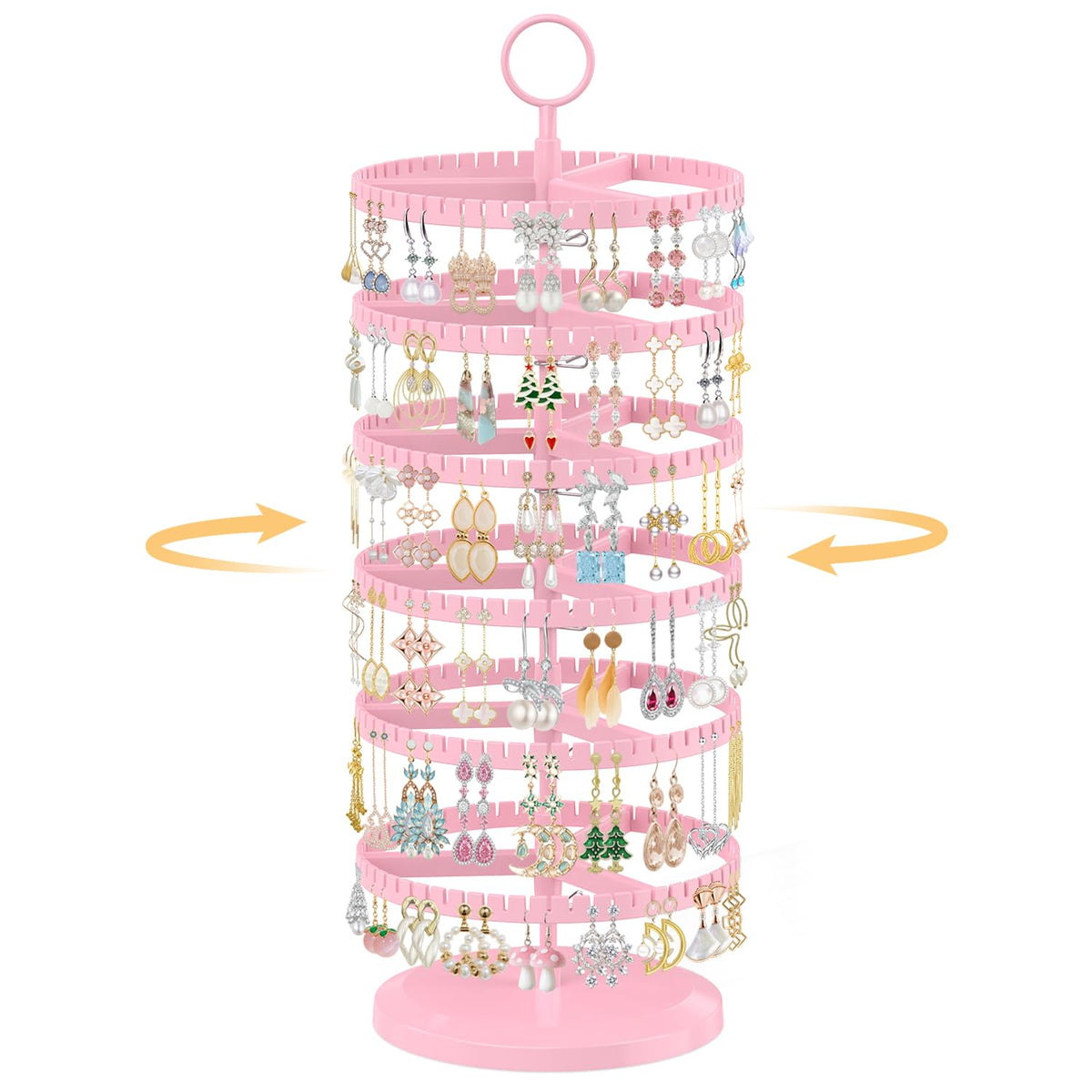 EsLuker.ly Earring Holder Organizer Rotating Stud Display Tree Rack, 6 Tier