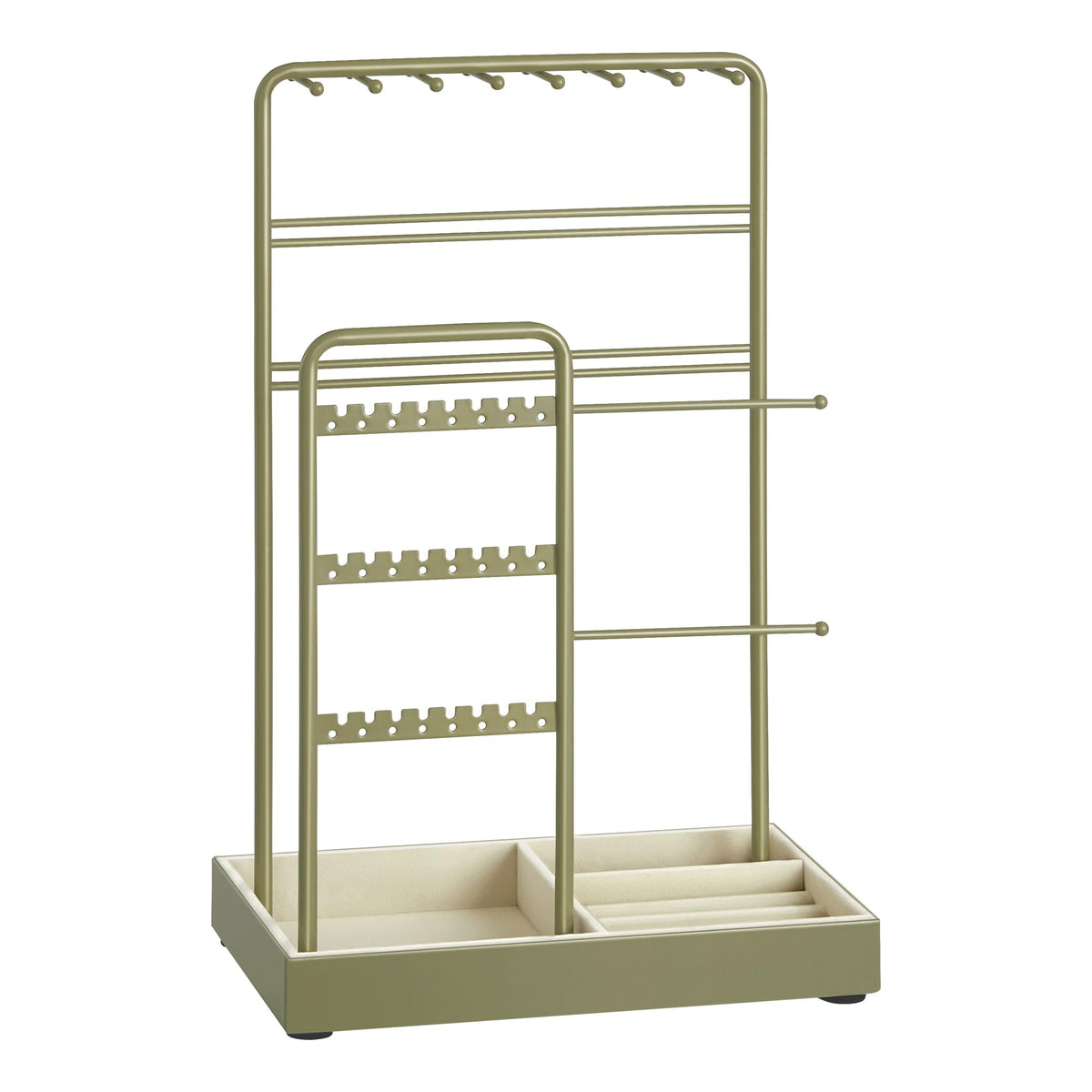 SONGMICS Jewelry Holder, Display Stand, Metal Frame, Velvet Tray