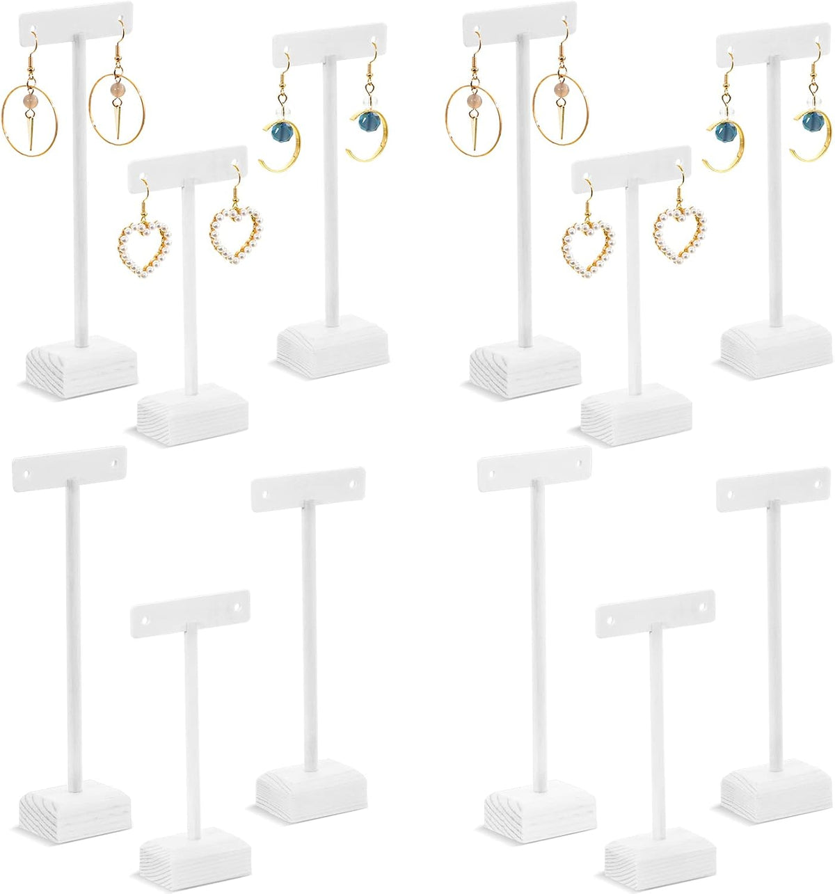 Marsui Earring Display Stands for Selling Set Wooden T Bar Jewelry Display Stand Holder for Necklaces Bracelet Showroom Trade