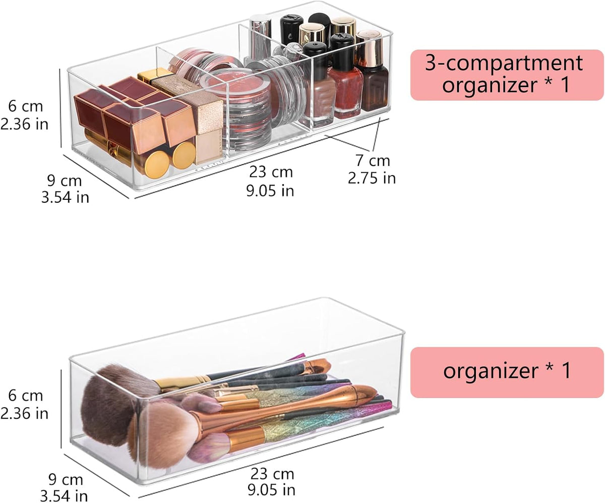 Acrylic Organizer 2-Piece Makeup Organizer Set