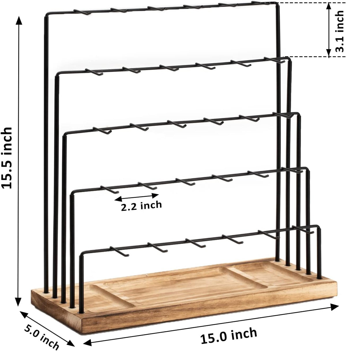 DGWJSU Earring Display Stands for Selling, Earring Rack Display Holder Stand, Jewelry Display for Selling Earring Cards, Bracelets, Hair Accessories, Rings, Necklaces (Rustic Brown, Common Size)