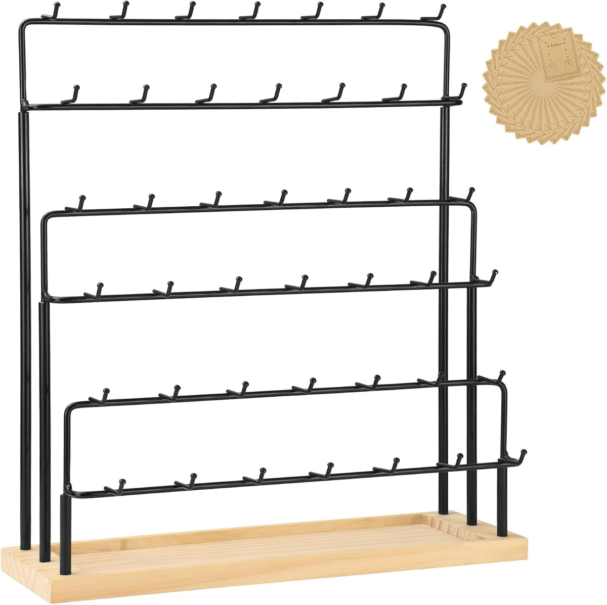Earring Display for Vendors with Earrings Cards 6 Tier 42 Hooks