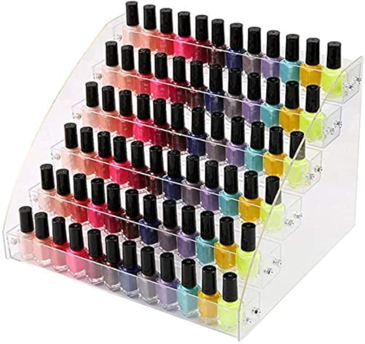 7 Tiers Essential Oils Nail Polish Rack Acrylic Lipstick Holder Display Stands Dropper Bottle Organizers Wide Tall Dresser Balls Commodity Goods Shelf for Store Shop Countertop Checkout Counter Case