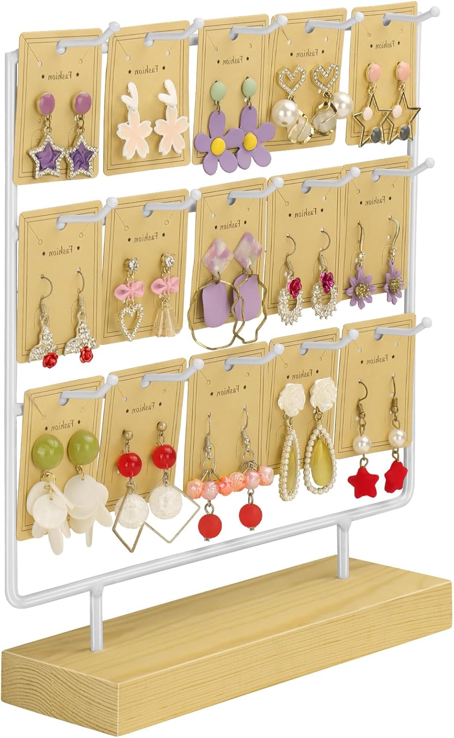 Jewelry Display for Vendor,3 Tier 15 Hook Earring Rack Display Holder Stand