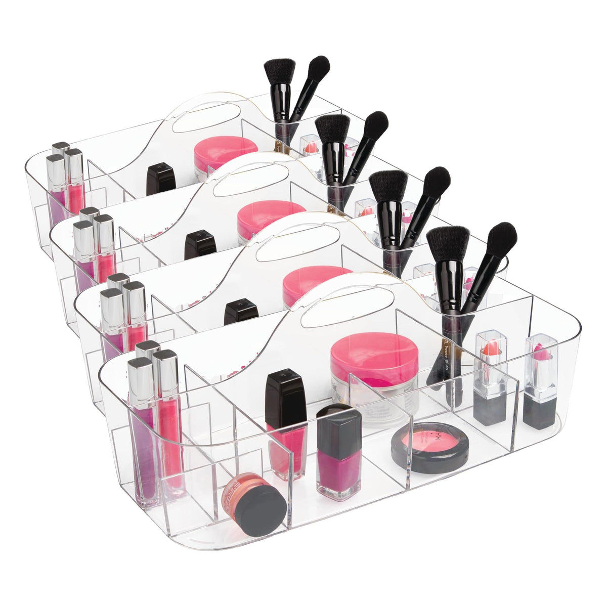 iDesign Plastic Cosmetic Organizer Tote, Clear
