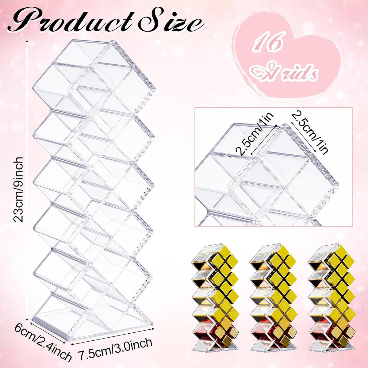 4 Pack Acrylic Lipstick Holder Organizer 64 Slots Clear Lip Gloss Holder Organizers Stackable Fish Shape Lipsticks Tower Lipstick Case Display Stand Storage Box for Makeup Cosmetic Vanity drawer