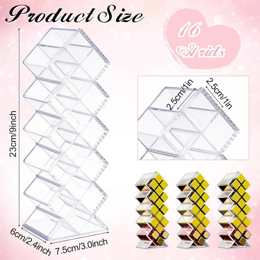 4 Pack Acrylic Lipstick Holder Organizer 64 Slots Clear Lip Gloss Holder Organizers Stackable Fish Shape Lipsticks Tower Lipstick Case Display Stand Storage Box for Makeup Cosmetic Vanity drawer
