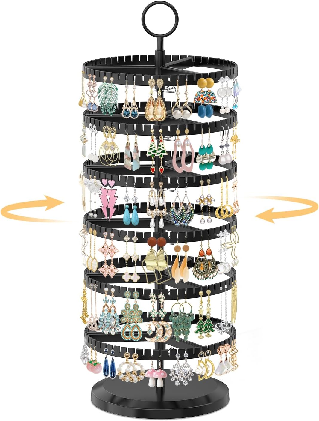 EsLuker.ly Earring Holder Organizer Rotating Stud Display Tree Rack, 6 Tier