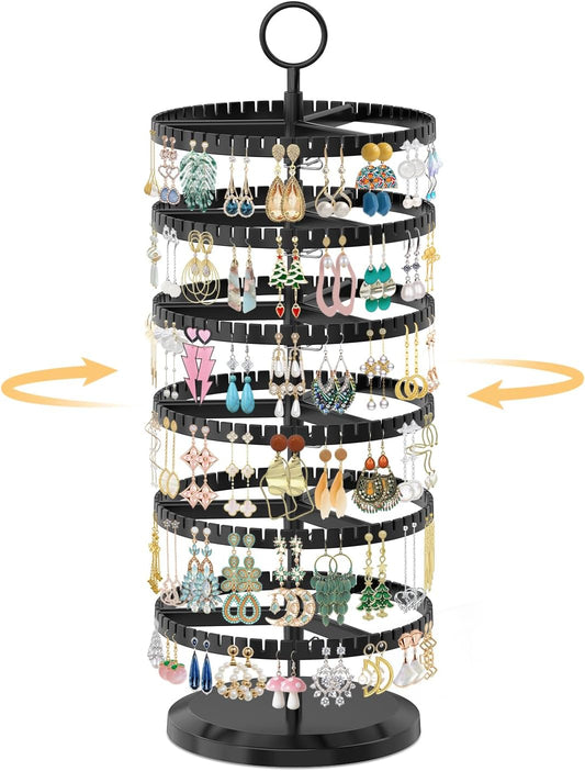 EsLuker.ly Earring Holder Organizer Rotating Stud Display Tree Rack, 6 Tier