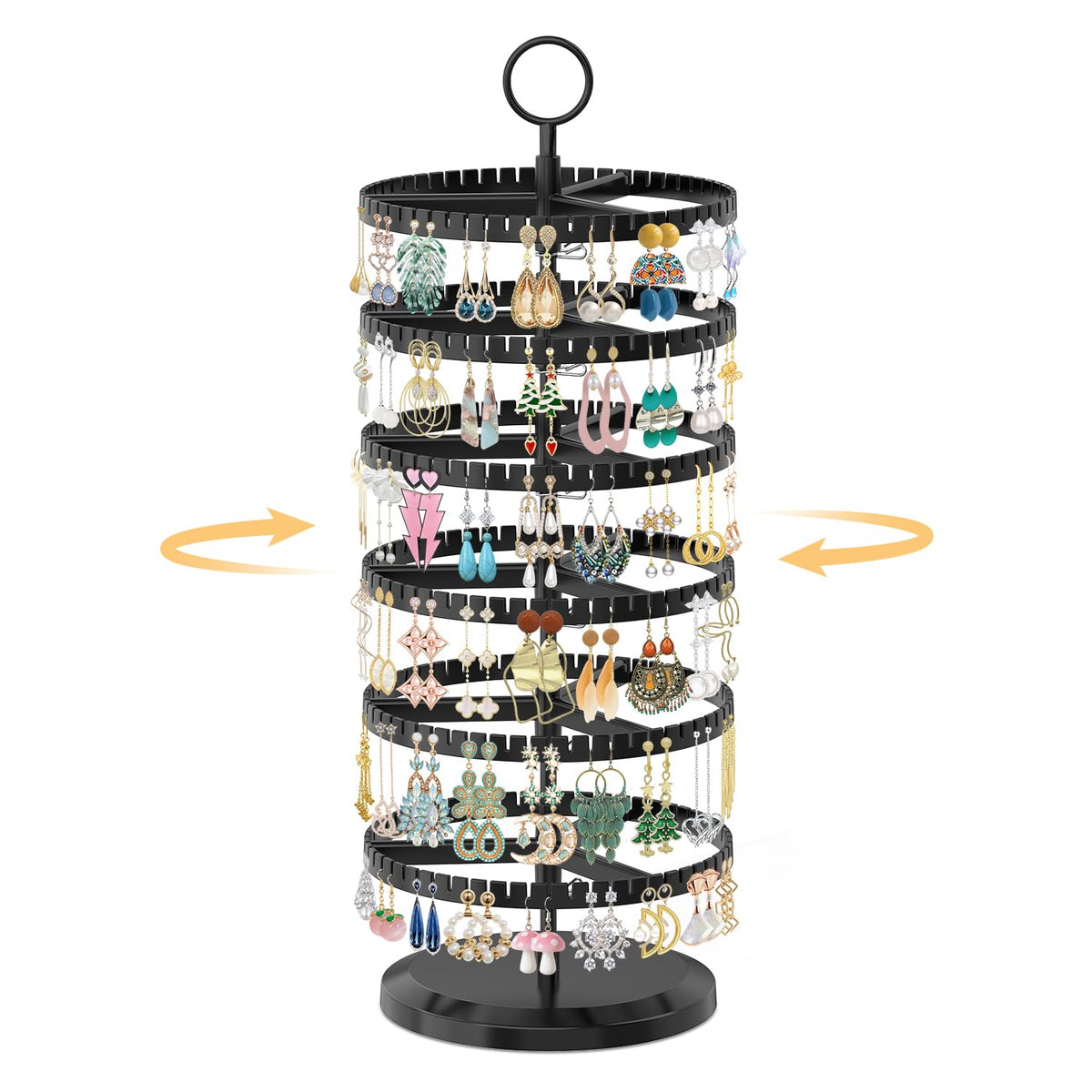 EsLuker.ly Earring Holder Organizer Rotating Stud Display Tree Rack, 6 Tier