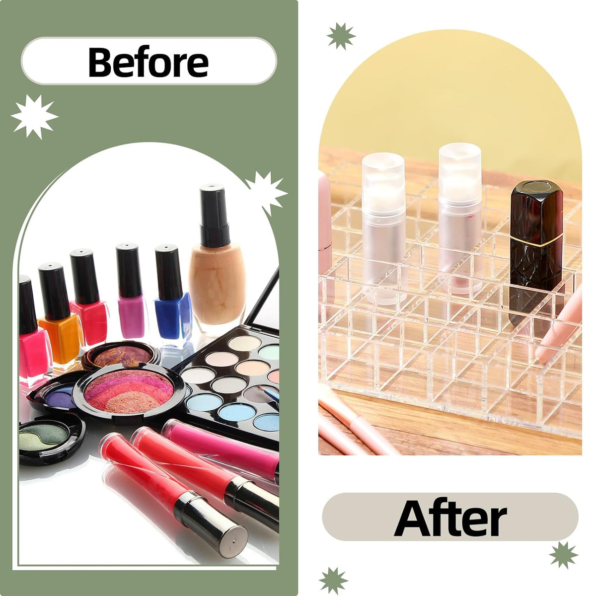 Mumufy Lipstick Holder Clear Acrylic Makeup Organizer Display, 100 Slot