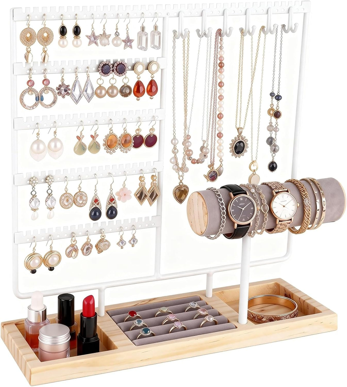 Ciormis Jewelry Organizer Stand， 5-Tier Earring Holder for Women and Girls