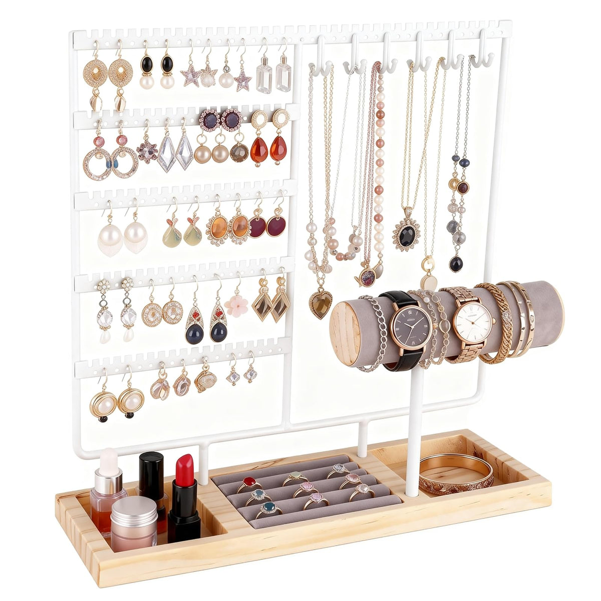 Ciormis Jewelry Organizer Stand， 5-Tier Earring Holder for Women and Girls