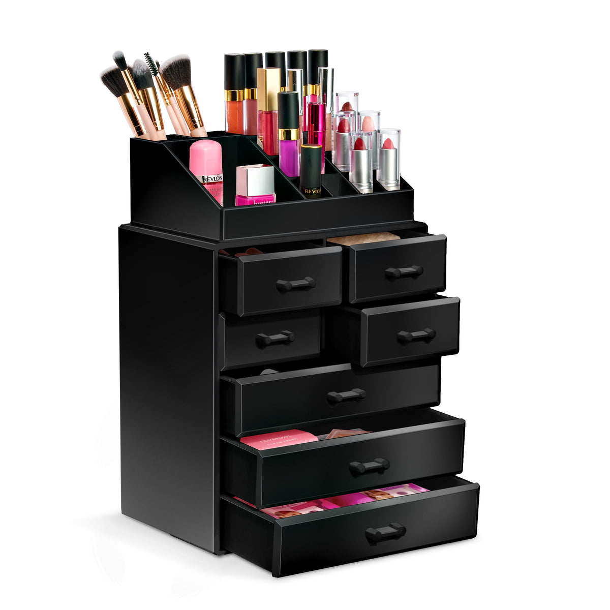 Sorbus Acrylic Makeup Organizer - Organization and Storage Case for Cosmetics Make Up & Jewelry - Large Makeup Organizer for Vanity, Bathroom, College Dorm, Closet, Desk (4 Large, 2 Small Drawers)