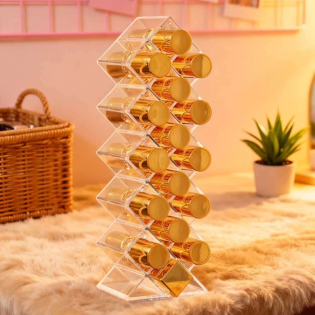 Lipstick Organizer Holder 32 Spaces Fish Shape Lip Gloss Organizer