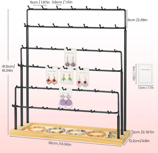Earring Display for Vendors, 6 Tiers Earring Rack Display Holder Stand